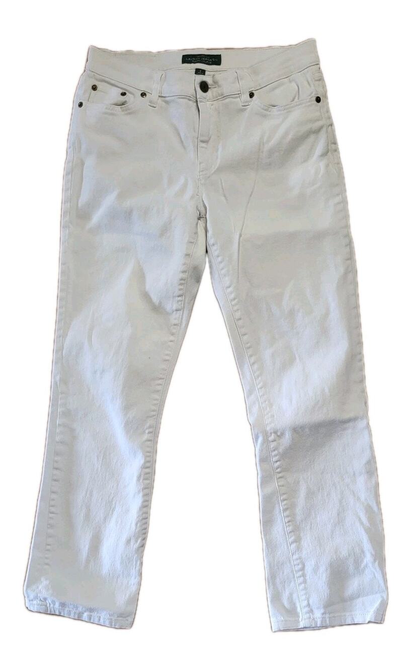 LRL Ralph Lauren Mid Rise Classic Straight Jeans Women's Size 6 White